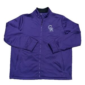 Colorado Rockies MLB 1/4 Zip Sweatshirt Mens  XL Baseball Purple Antigua